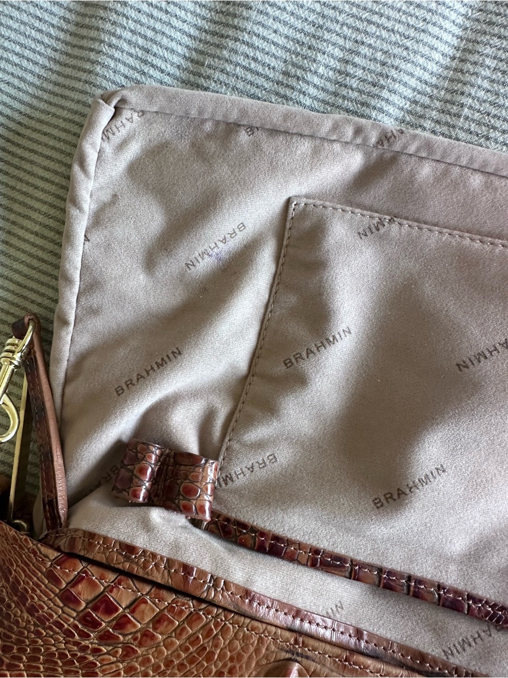 Brahmin Leather Crossbody Shoulder Bag in Pecan Melbourne - Picture 14 of 16